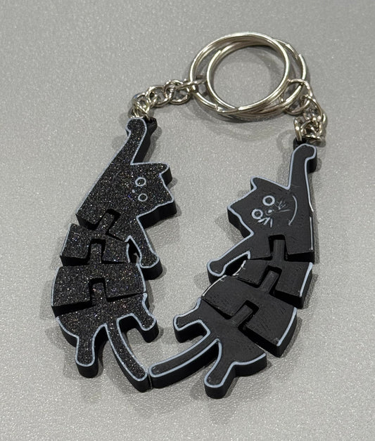 Flexi Hanging On Kitty Keyring