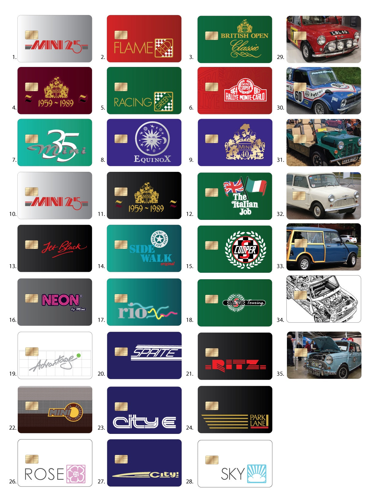Classic Mini-Style Card Decals